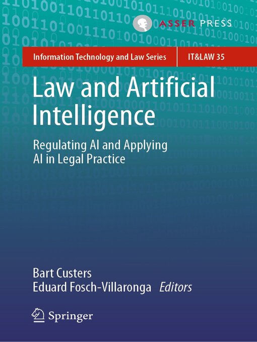 Title details for Law and Artificial Intelligence by Bart Custers - Available